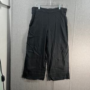 Isaac Mizrahi Live! Regular Bridgehampton Linen Blend Pants Pitch Black, Reg16